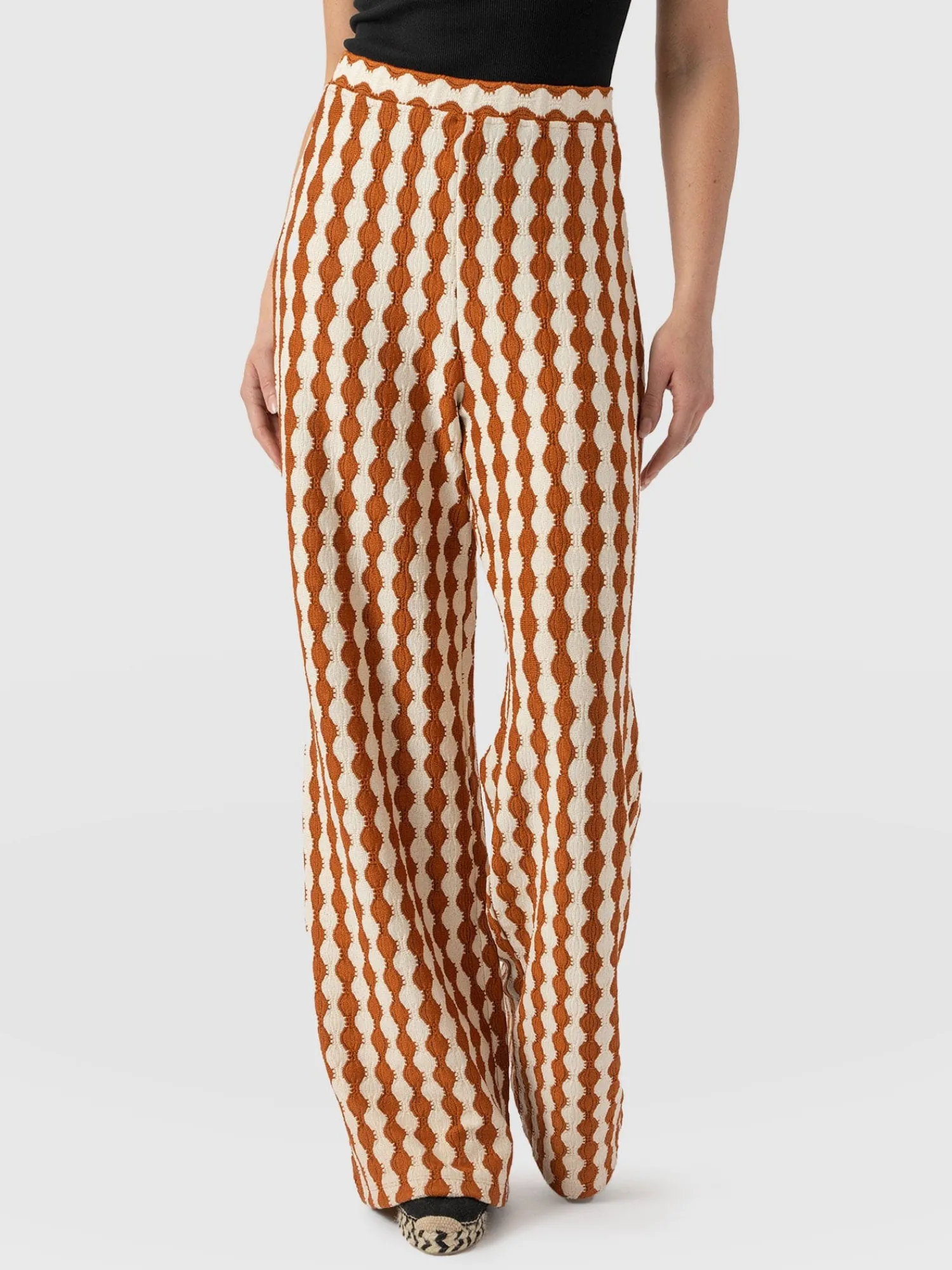 Best Saint and Sofia Victory Wide Leg Pant - Brown/Cream