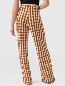 Best Saint and Sofia Victory Wide Leg Pant - Brown/Cream