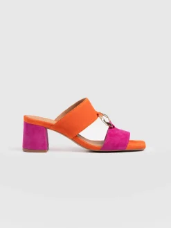 Outlet Saint and Sofia Vivienne Heeled Mules - Pink/Orange
