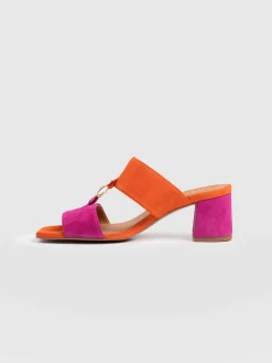 Outlet Saint and Sofia Vivienne Heeled Mules - Pink/Orange