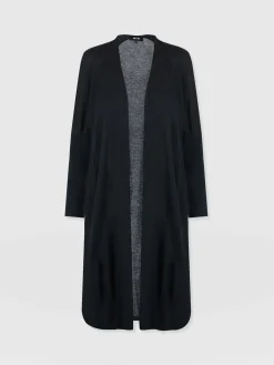 Clearance Saint and Sofia Waterfall Cardigan - Black
