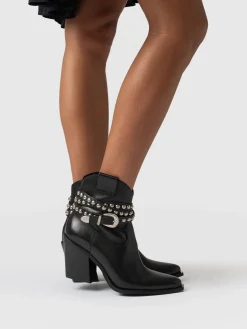 Clearance Saint and Sofia Western Studded Boot - Black