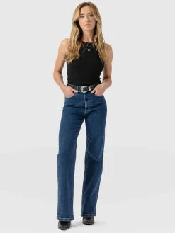 Sale Saint and Sofia Wide Leg Jean - Mid Blue