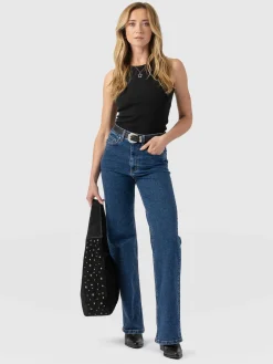 Sale Saint and Sofia Wide Leg Jean - Mid Blue