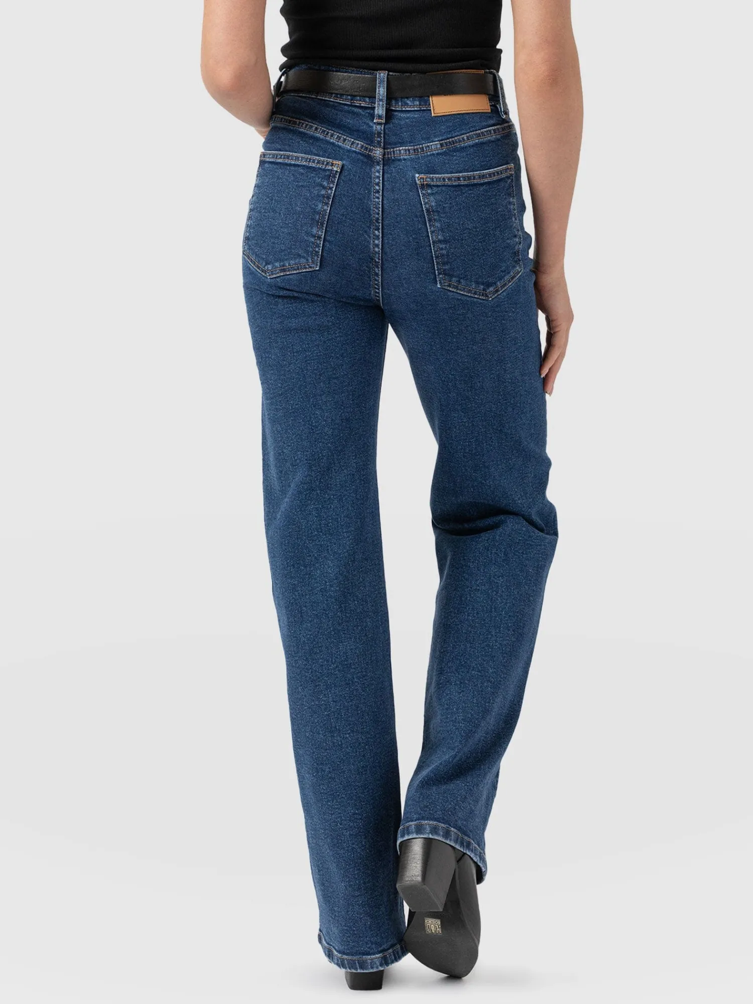 Sale Saint and Sofia Wide Leg Jean - Mid Blue