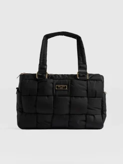 Discount Saint and Sofia Woven Duffle Bag - Black/Grey