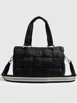 Discount Saint and Sofia Woven Duffle Bag - Black/Grey