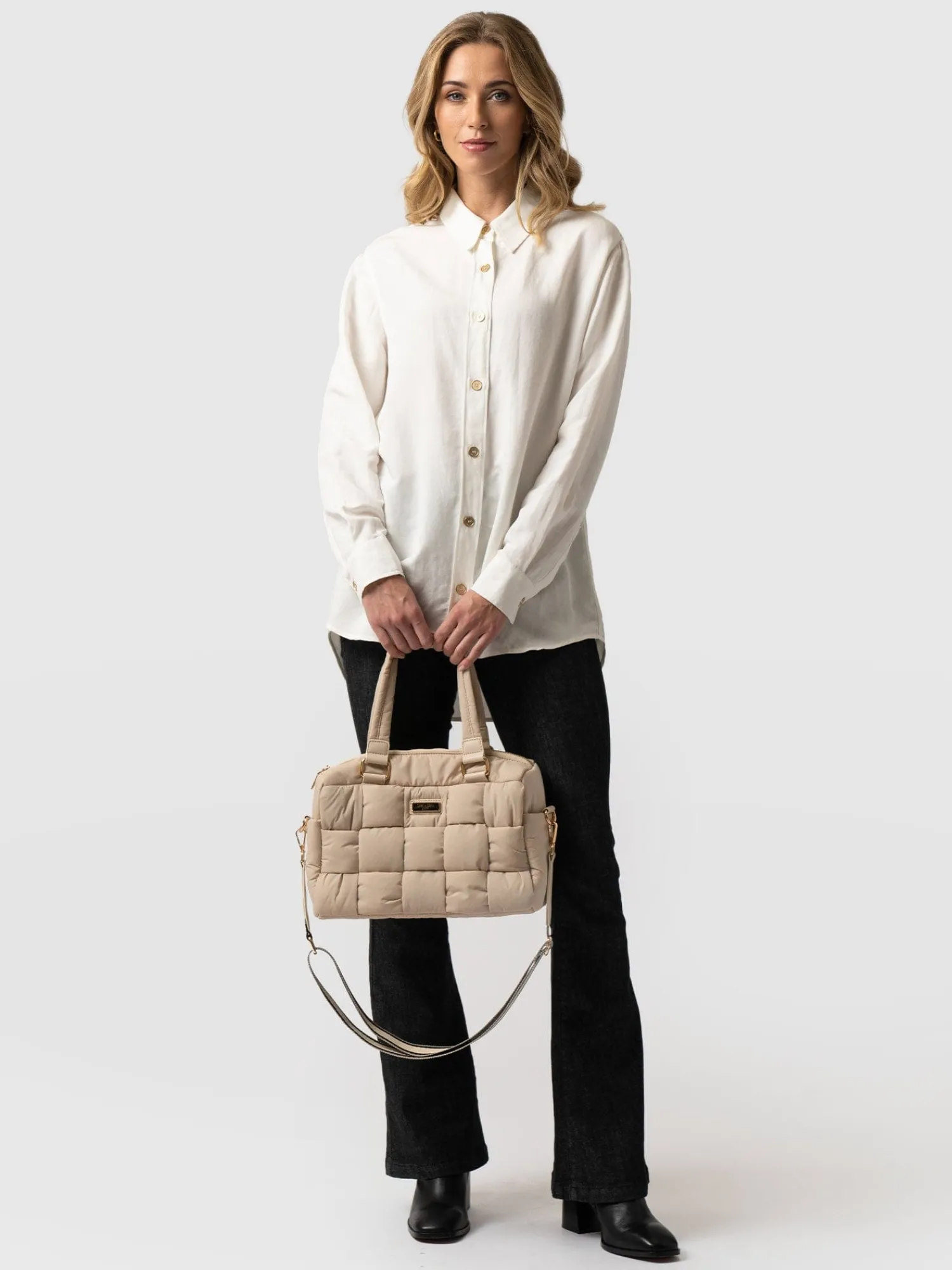 Best Saint and Sofia Woven Duffle Bag - Cream