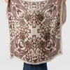 Sale Saint and Sofia Wren Paisley Scarf - Cream/Burgundy